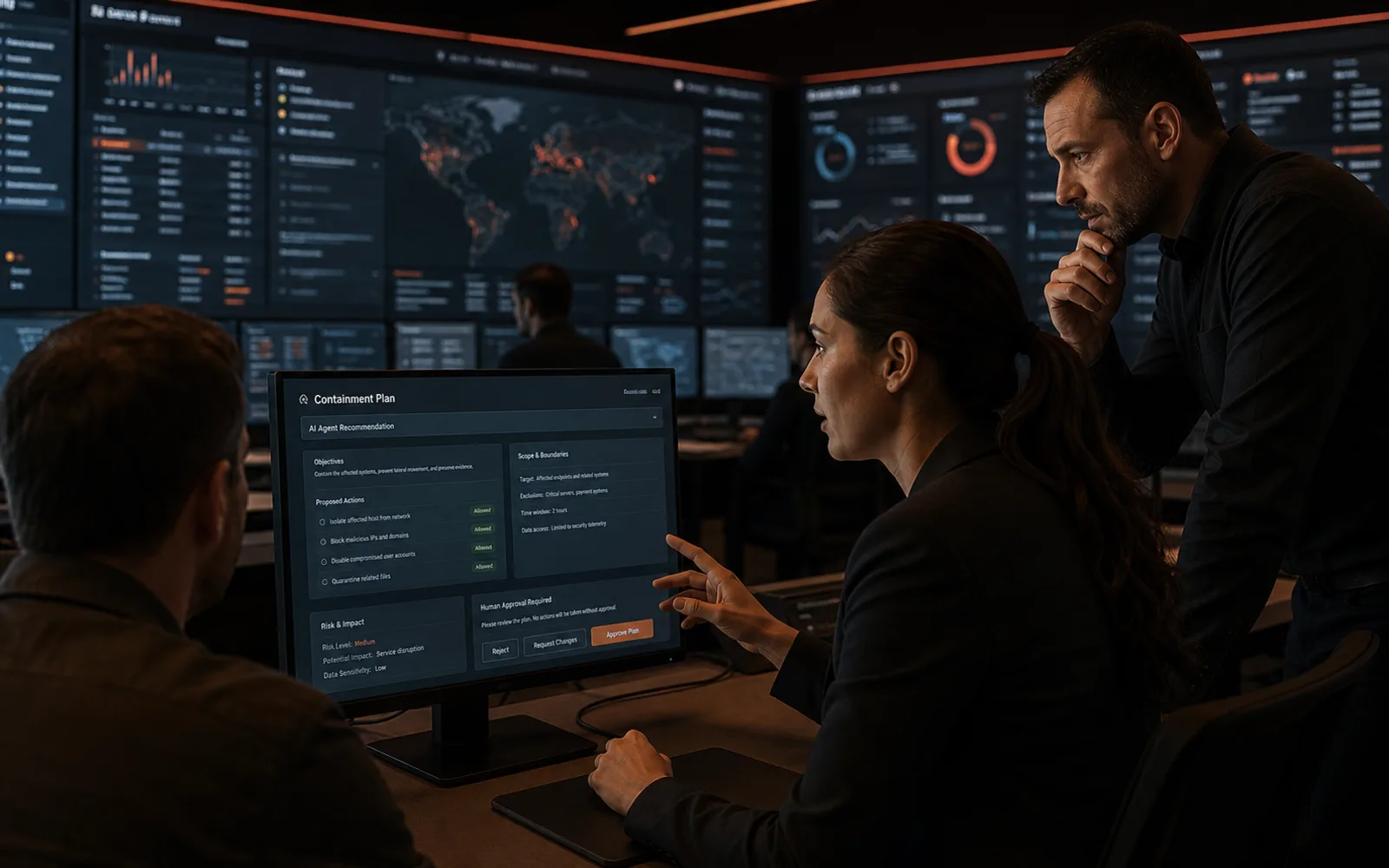 Security operations center supervising bounded autonomous defense