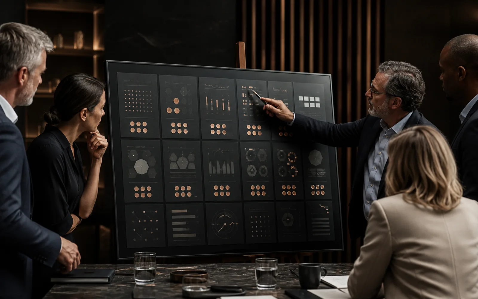 Enterprise leaders reviewing an AI value scorecard